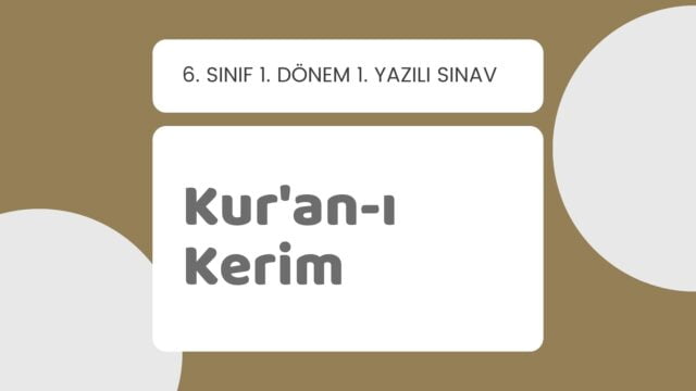 6. sınıf kuranı kerim