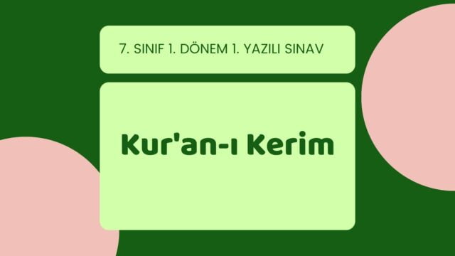 7. sınıf kuranı kerim sınavı