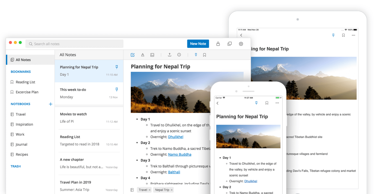 upnote ekran görüntüsü